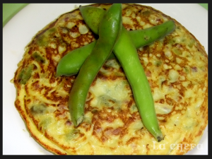 TORTILLA DE HABAS Y JAMÓN