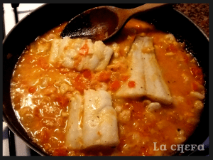 BACALAO CON SALSA DE PIMIENTOS