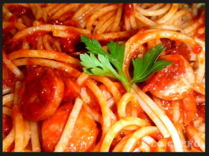 SPAGUETTI CON SALCHICHAS2