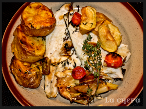 DORADA AL HORNO CON MANZANA