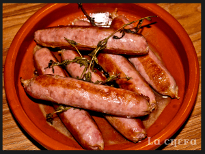 SALCHICHAS CON VINO Y TOMILLO