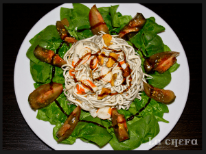 ENSALADA TEMPLADA DE ESPINACAS Y ANGULIÑAS