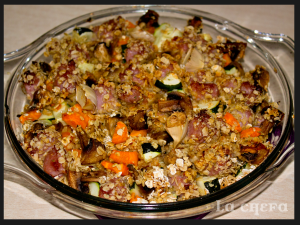 SALCHICHAS CON AVENA Y CHAMPIÑONES